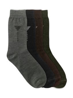 Safari Pack of 4 Assorted Merino Wool Winter Liner Socks | Men